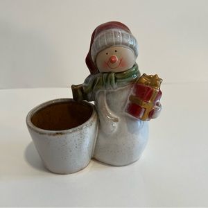 Snowman Candle Holder Christmas Holiday Decor